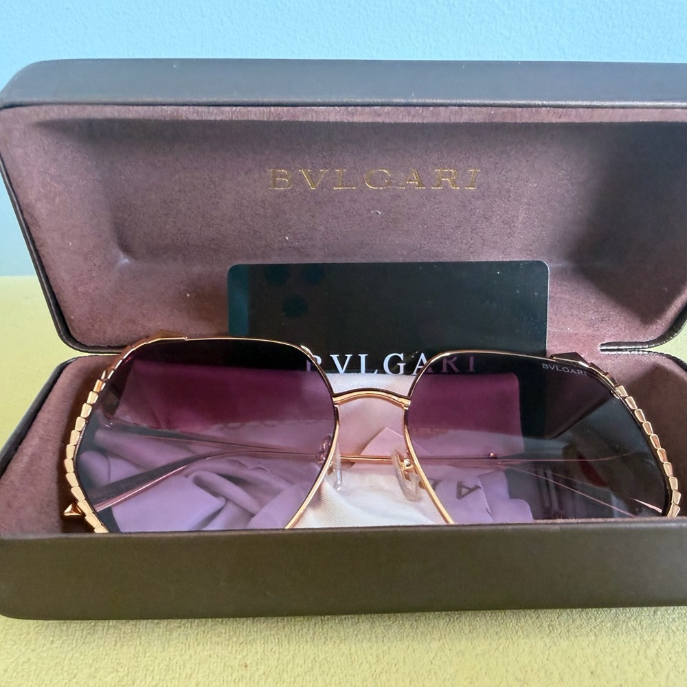 Bulgari Luxurious Gold and Purple Sunglasses - Picture 8 of 8